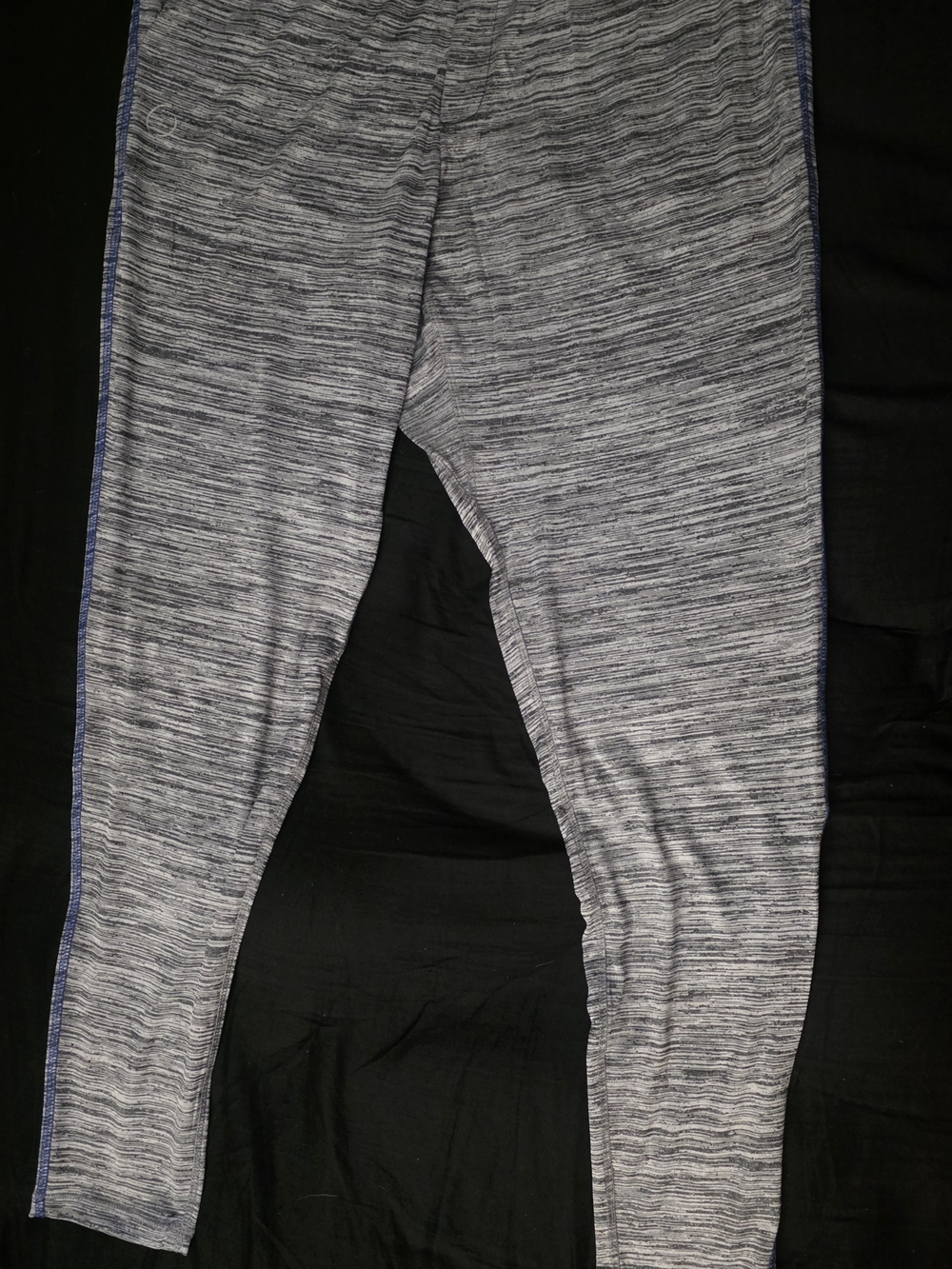 Heather Gray Men's Yoga Pants with Blue Side Stitching
